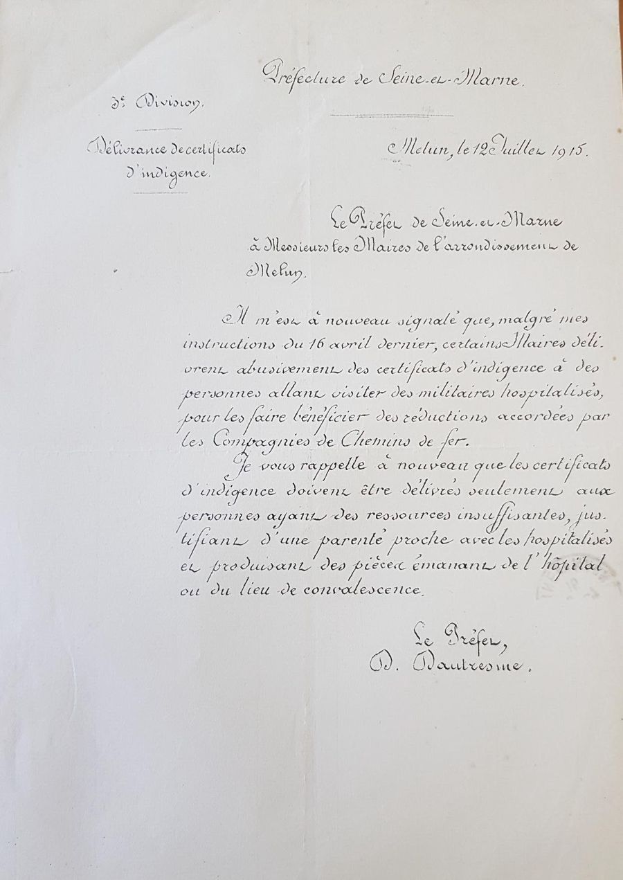 14-18 Règles de circulation dans la zone de guerre